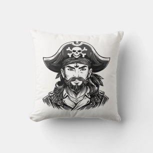 Pirate head with hat sailor and Eye Patch and Bear Cushion