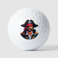 Pirate head with hat sailor and Eye Patch and Bear