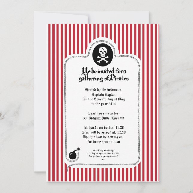 Pirate Invitation (Front)