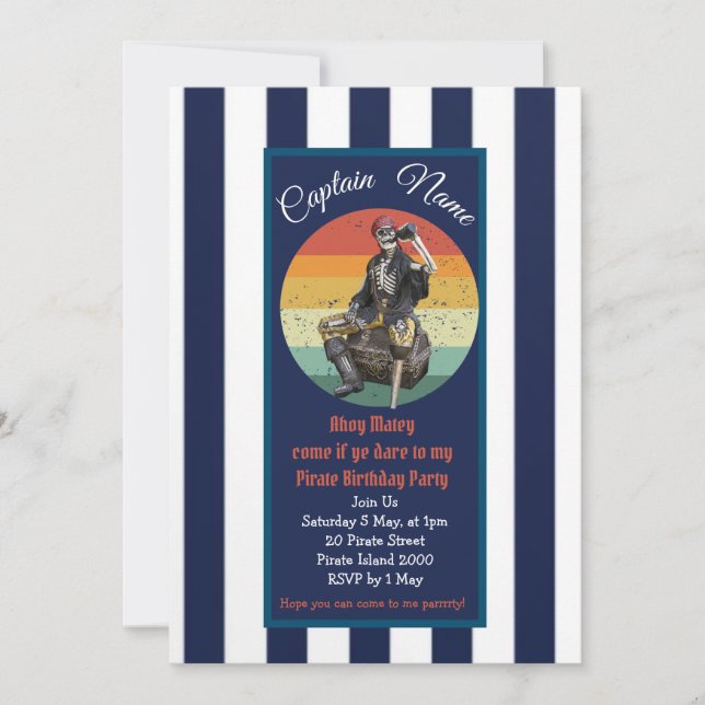 Pirate Invitation birthday (Front)