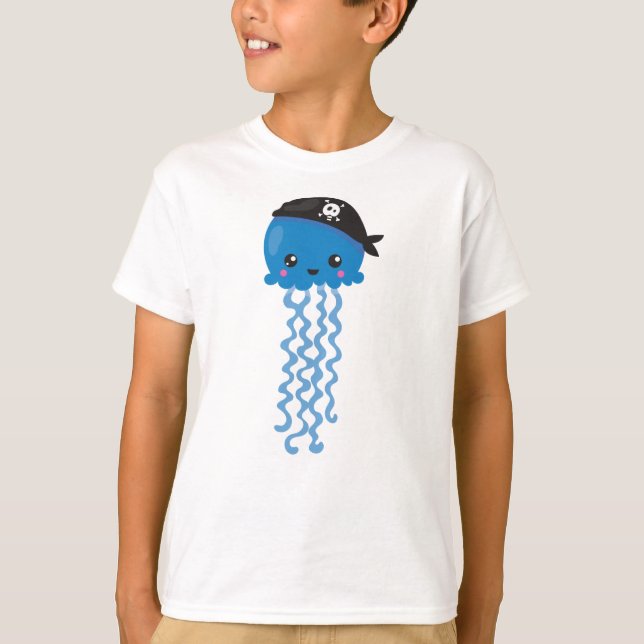 Pirate Jellyfish, Cute Jellyfish, Little Jellyfish T-Shirt (Front)