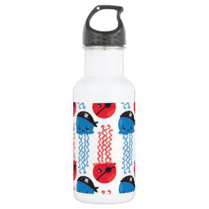 Pirate Jellyfish, Jellyfish Pattern, Sea Animals 532 Ml Water Bottle