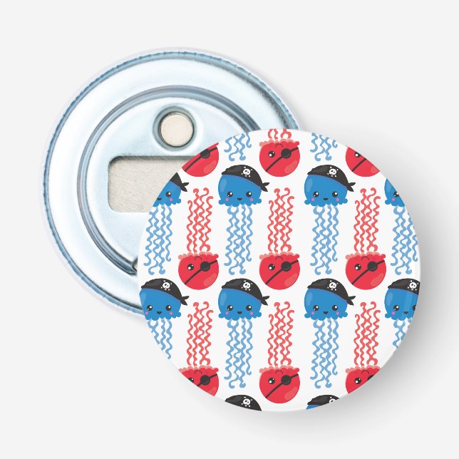 Pirate Jellyfish, Jellyfish Pattern, Sea Animals Bottle Opener (Front)
