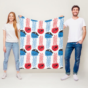Pirate Jellyfish, Jellyfish Pattern, Sea Animals Fleece Blanket
