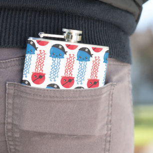 Pirate Jellyfish, Jellyfish Pattern, Sea Animals Hip Flask