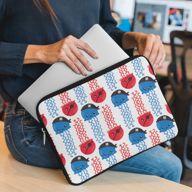 Pirate Jellyfish, Jellyfish Pattern, Sea Animals Laptop Sleeve (Creator Uploaded)