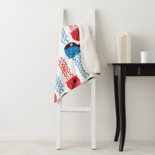 Pirate Jellyfish, Jellyfish Pattern, Sea Animals Sherpa Blanket