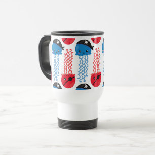 Pirate Jellyfish, Jellyfish Pattern, Sea Animals Travel Mug