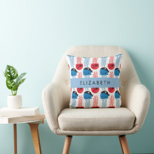 Pirate Jellyfish, Jellyfish Pattern, Your Name Cushion