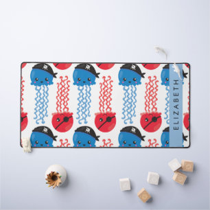 Pirate Jellyfish, Jellyfish Pattern, Your Name Desk Mat