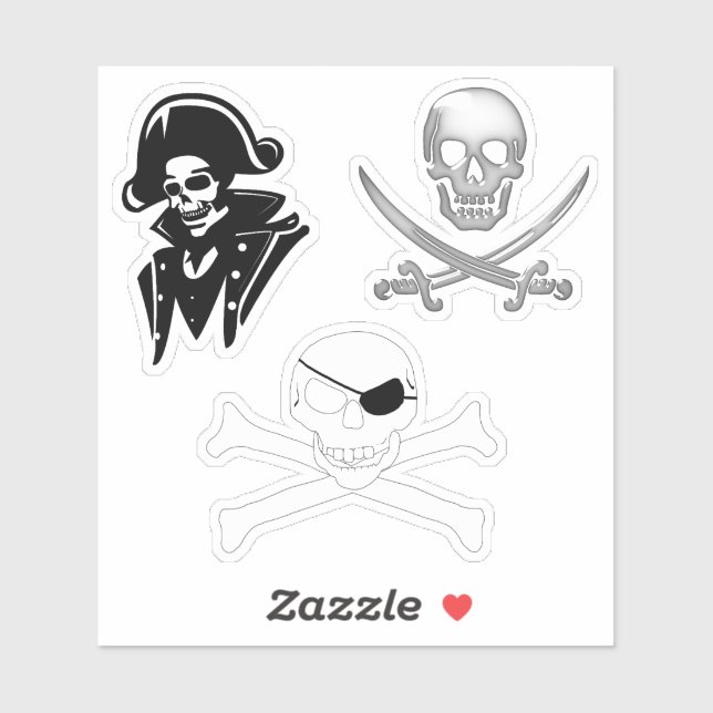 Pirate Jolly Roger 3 pack (Sheet)