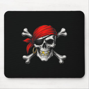 Pirate Jolly Roger Flag And Skull Crossbones Hallo Mouse Pad