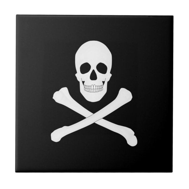 Pirate (Jolly Roger) Flag Ceramic Tile (Front)