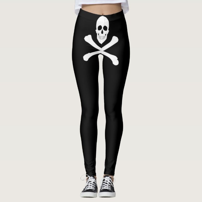 Pirate (Jolly Roger) Flag Leggings (Front)