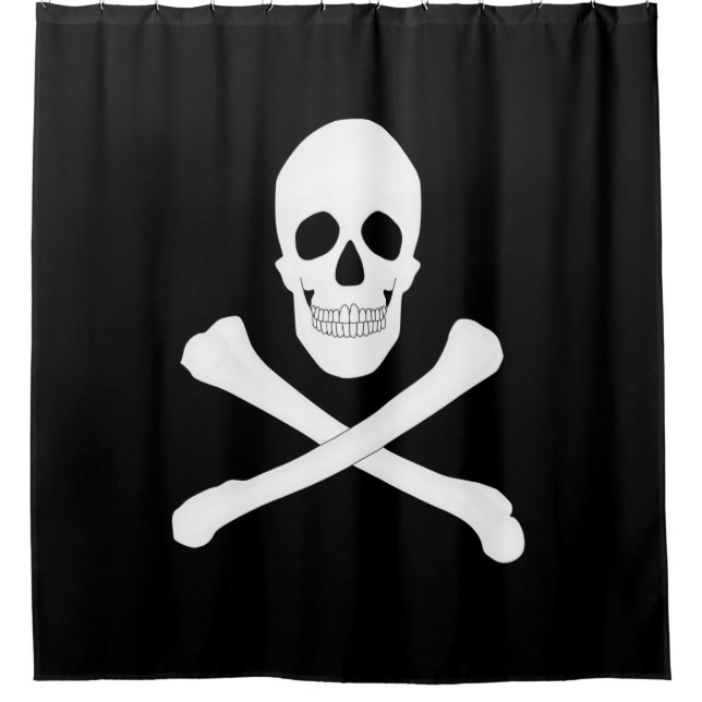 Pirate (Jolly Roger) Flag Shower Curtain (Front)