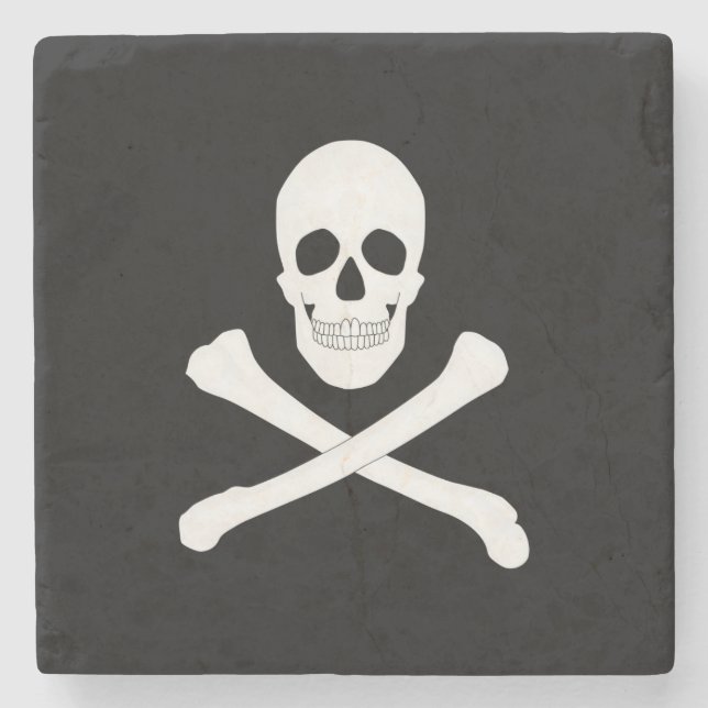 Pirate (Jolly Roger) Flag Stone Coaster (Front)