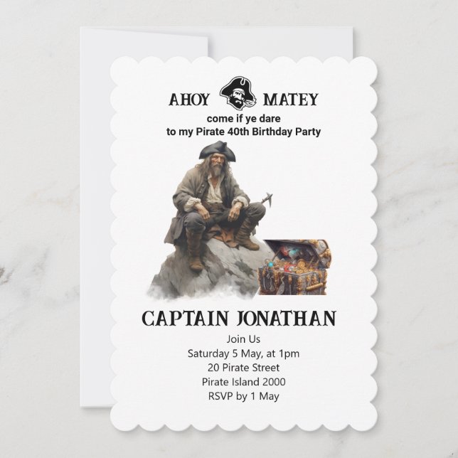Pirate  Jolly Roger Invitation (Front)
