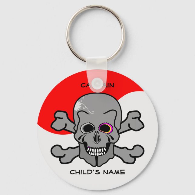 Pirate, Jolly Roger Key Ring (Front)