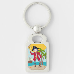 Pirate kid birthday party key ring