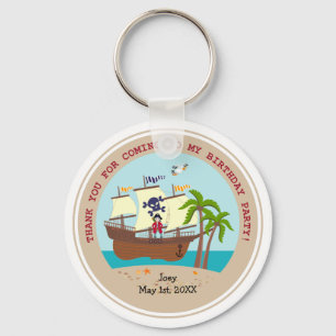 Pirate kid birthday party key ring