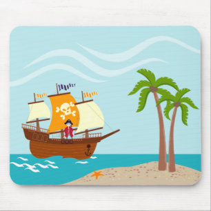 Pirate kid birthday party mouse pad