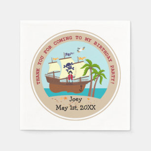 Pirate kid birthday party napkin