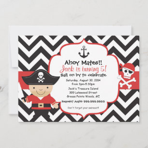 Pirate Kids Birthday Party Invitation
