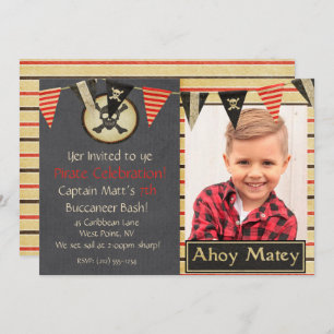 Pirate Kids Birthday Party Invitation