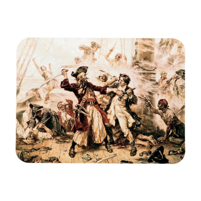 Pirate King Blackbeard, Ship Queen Anne's Revenge Magnet (Horizontal)