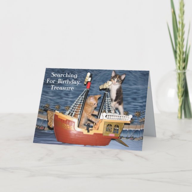 Pirate Kittens Personalised Birthday Card (Front)