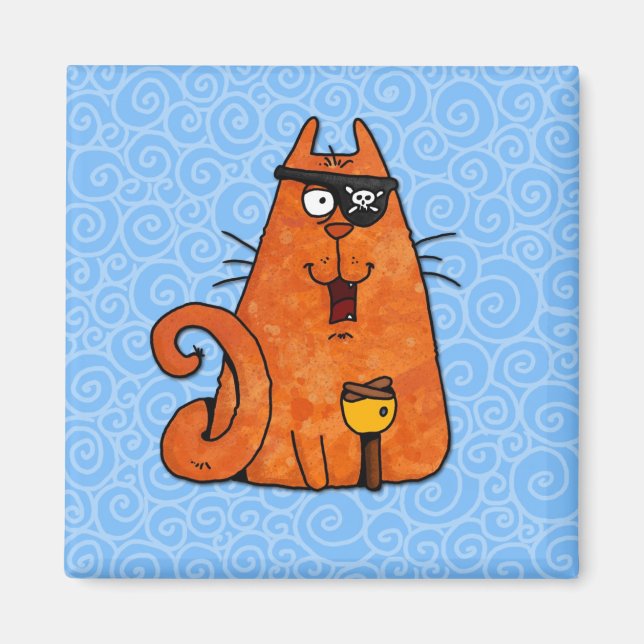pirate kitty magnet (Front)