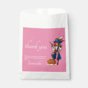 Pirate Lady Thank you Pink Favour Bag