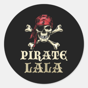 Pirate Lala Skull Matching Grandma Halloween Costu Classic Round Sticker