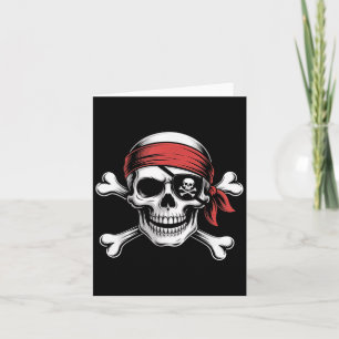 Pirate Lazy Skull Bandanna Halloween Costume Men B Card