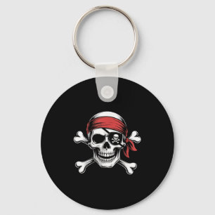Pirate Lazy Skull Bandanna Halloween Costume Men B Key Ring