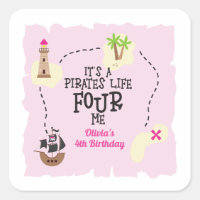 Pirate life FOUR me Pink Birthday