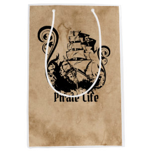 pirate life medium gift bag