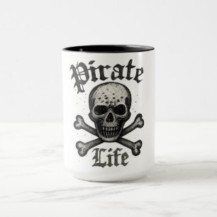Pirate Life Skull & Crossbones Grunge Design Mug