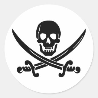 Pirate Logo Classic Round Sticker