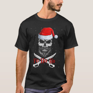 Pirate Lover Xmas Matching Yo Ho Ho Santa Pirate C T-Shirt