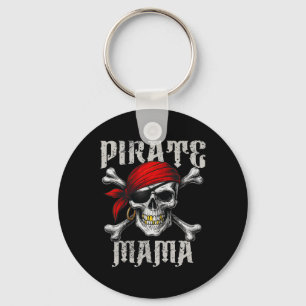 Pirate Mama Jolly Roger Flag And Skull Crossbones Key Ring