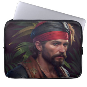 Pirate Man Red Band Tropical Laptop Sleeve