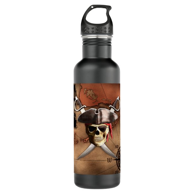 Pirate Map 710 Ml Water Bottle (Front)