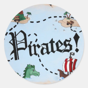 Pirate Map Classic Round Sticker