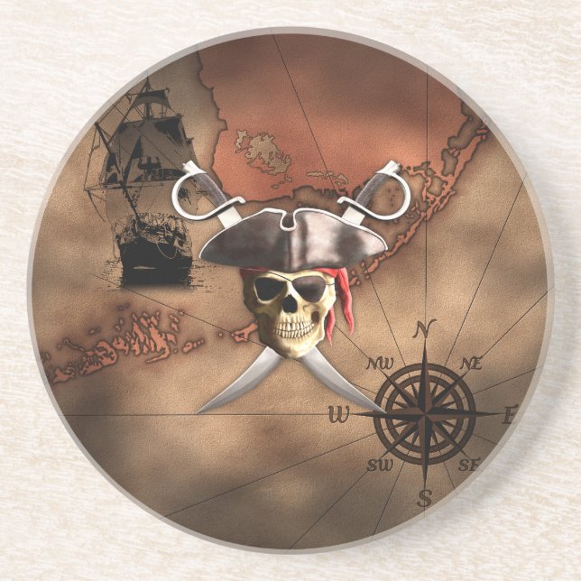 Pirate Map Coaster (Front)