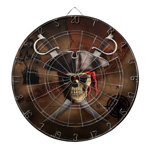 Pirate Map Dartboard (Front)