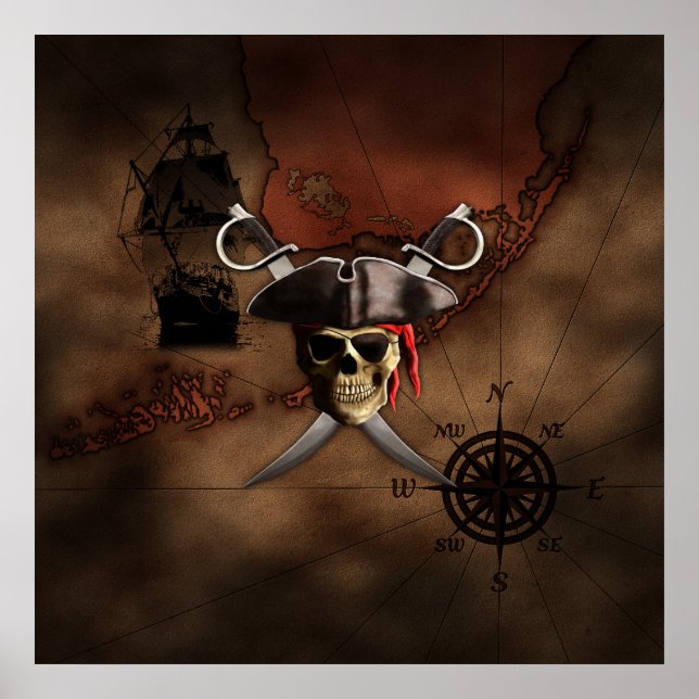Pirate Map Poster (Front)