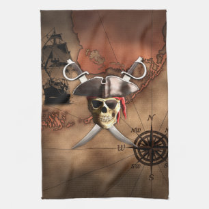 Pirate Map Tea Towel