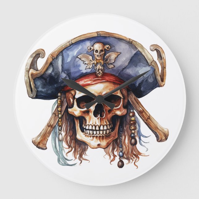 Pirate Mascot Wall Clock (Front)