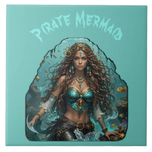 Pirate Mermaid Lady Thunder_Cove Ceramic Tile
